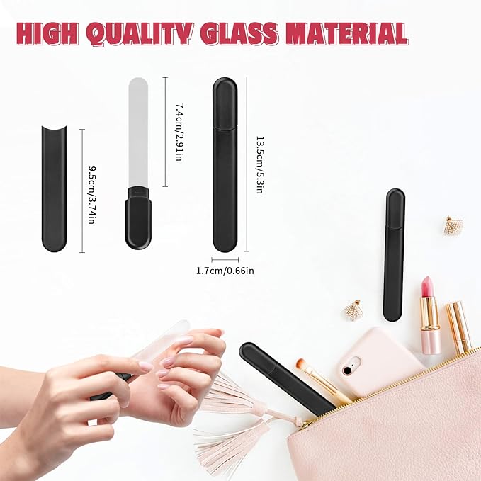 Stocking Stuffers for Women Men,Glass Nail File with Case,Christmas Gifts for Women,Birthday Valentines Day Gifts for Her Sister Best Friends,Crystal Fingernail Files Professional Foot Nail Care Tool