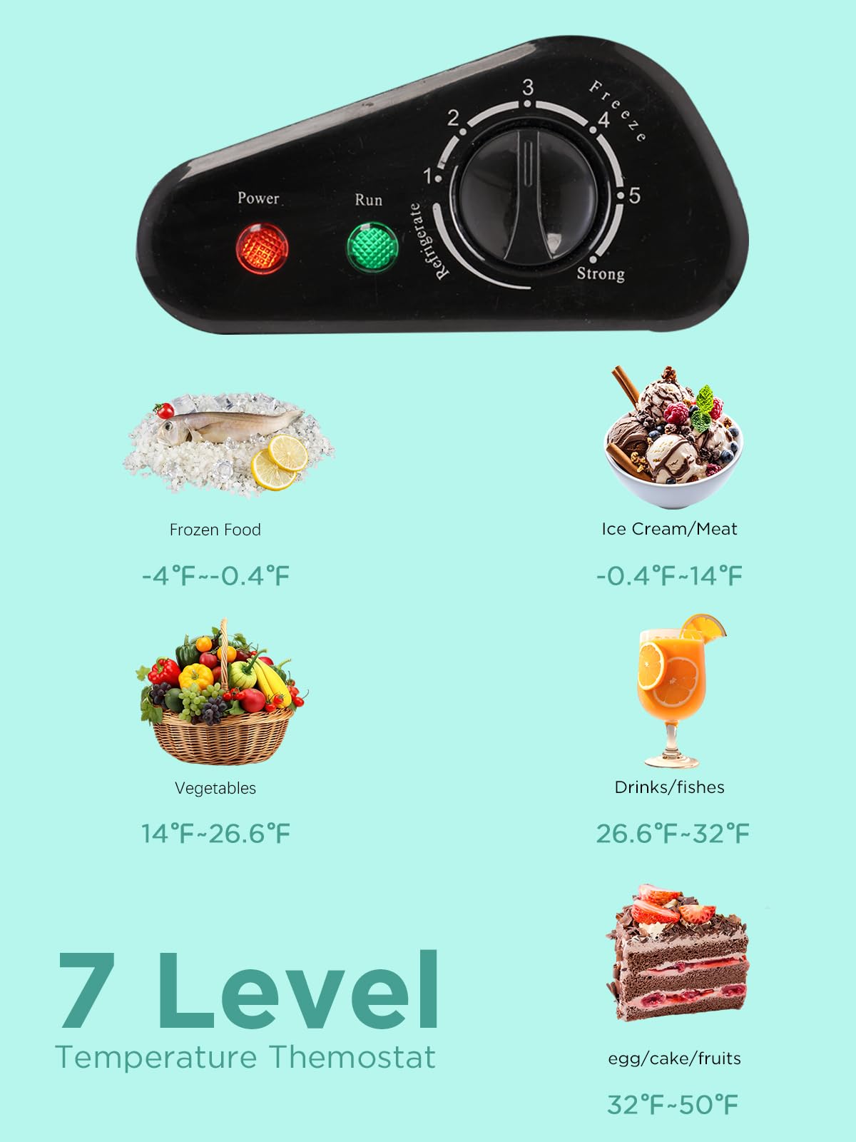 F.W.WOOLWORTHS 7.0 Cu.Ft Chest Freezer 7 Gears Temperature Control, Deep Freezer with Removable Basket, Compact Freezer for Kitchen, Home, Office, Garage, Basement-Black