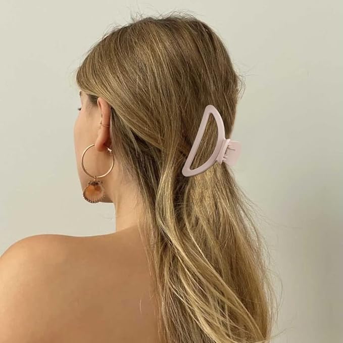 Hair Clips Set: 4Pcs Matte Claw Clips for Thin, Medium and Thick Hair - Cute Small Semicircle Clips for Women