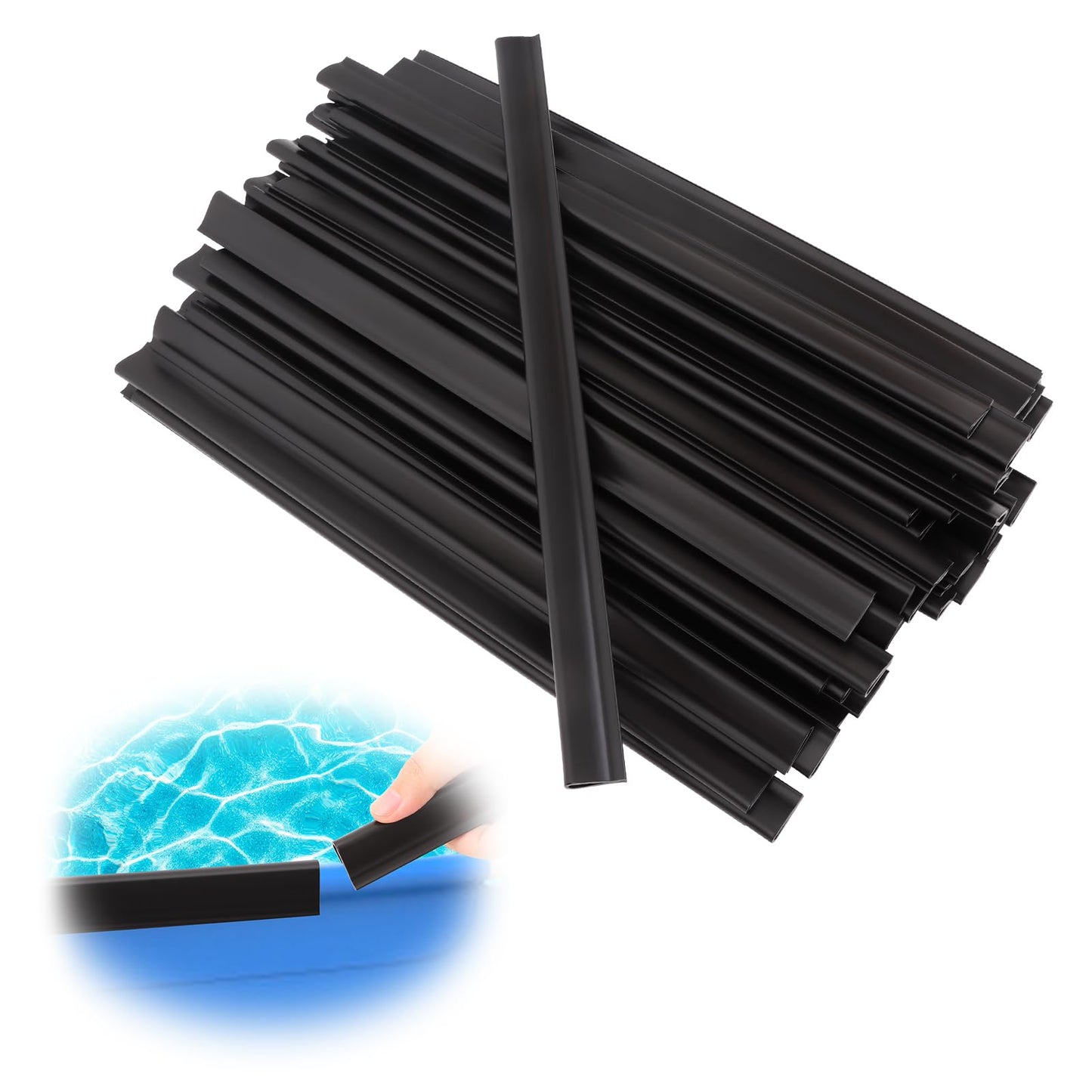 75pcs Pool Coping Strips, Above Ground Pool Liner Clips Set for Overlap Liner, Swimming Pool Liner Locking Strips Replacement Suitable for 27ft, 28ft and 30ft Round, 16 X 32ft and 18 X 33ft Oval Pool
