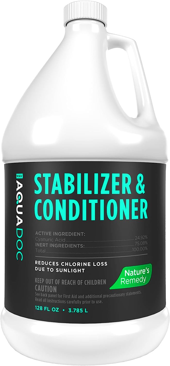 Pool Stabilizer and Conditioner for Swimming Pools - Maximum Strength Swimming Pool Conditioner and Cyanuric Acid for Pools - Helps with Pool Water Evaporation - AquaDoc Pool Supplies