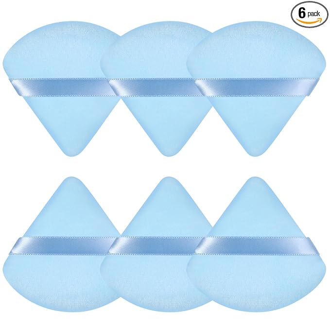 Pimoys 6 Pieces Triangle Powder Puff Soft Makeup Sponge Make Puff for Face Powder Cosmetic Foundation Sponge Makeup Tool