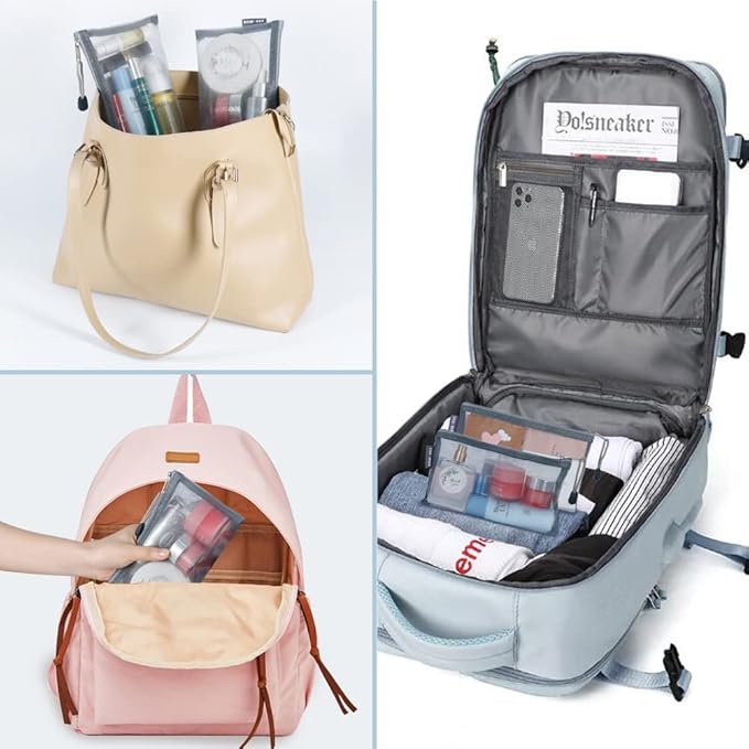 HRX Package Small Mesh Cosmetic Bags with Zipper, 6pcs Grey Makeup Pouches Travel Organizer Case for Purse Diaper Bag