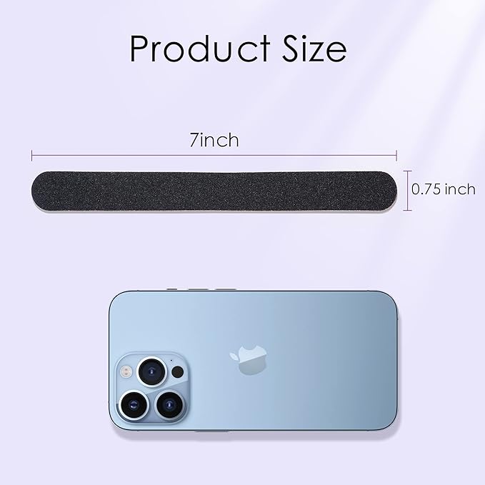 Canvalite Nail File Large Emery Boards for Nails 100/180 Grit Nail Files for Natural Nails Manicure Pedicure Tool for Home and Salon Use 50PCS, Black