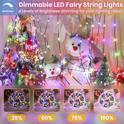492FT 1500 LEDs String Lights with Remote, Dimmable 8 Modes Timer & Memory Function Fairy Rope Lights for Christmas Holiday Party-Multicolor