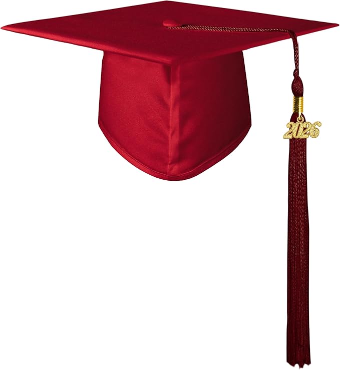 GraduatePro Matte Graduation Cap with 2026 Tassel for Adults High School and Bachelor Master 12 Colors