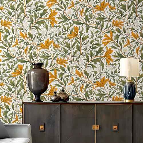 Peel and Stick Wallpaper for Home Decoration Kitchen Maple Grove Wallpaper Removable Vinyl Self Adhesive Shelf Paper & Drawer Liner Roll House, Workshop & Office 17.3" x 118" SM-121-3