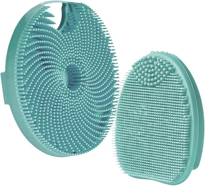 Soft Silicone Face Scrubber with Body Scrubber for Shower Gentle Exfoliating-Facial Exfoliator Scrubber Brushes for Sensitive Skin Deep Cleansing- Gift Women Men Skin Care Tool