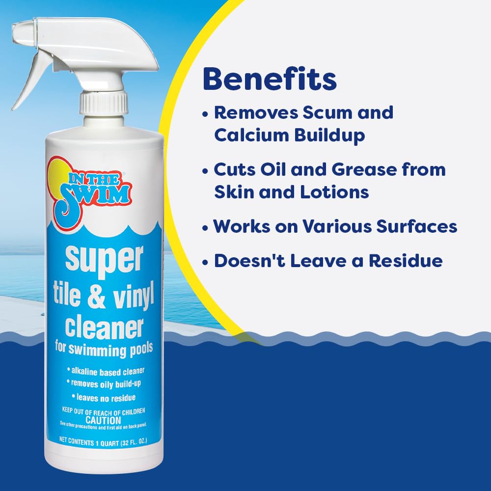 In The Swim Super Pool Tile and Vinyl Cleaner - Oil and Grime Remover - Alkaline Based - 1 Quart
