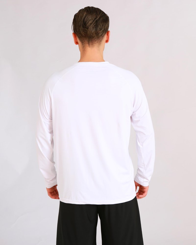 SUNTASY Men's Long Sleeve UPF 50+ Sun Protection T-Shirt Quick Dry Lightweight Fishing Running Rash Guard White