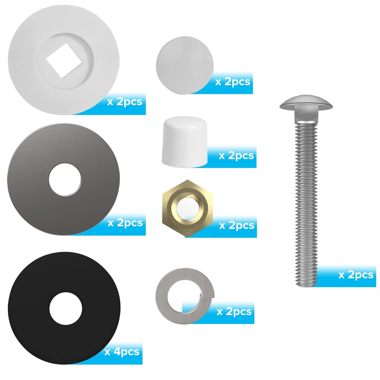 ArcViar Diving Board Bolt Kit, Diving Board Mounting Kit for Two Hole Residential Pool Diving Board, Diving Board Bolts Kit Compatible Diving Boards for Inground Pools