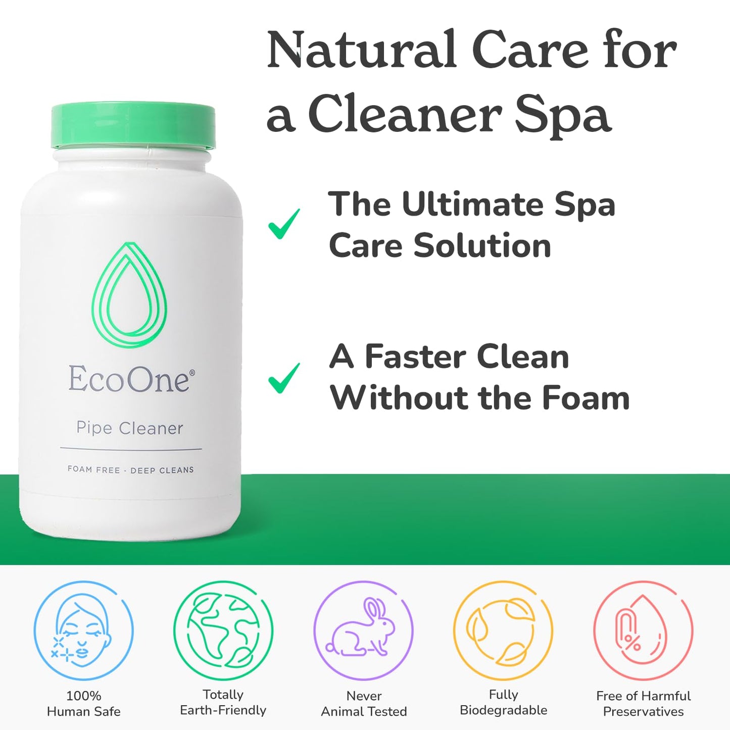 Pipe Cleaner by EcoOne | All-Natural Spa & Hot Tub Pipe and Jet Cleaner | Hot Tub Jet Cleaner Made with Non-Foaming Alkaline Ingredients | Deep-Penetrating Jetted Tub Cleaner, 8 Oz