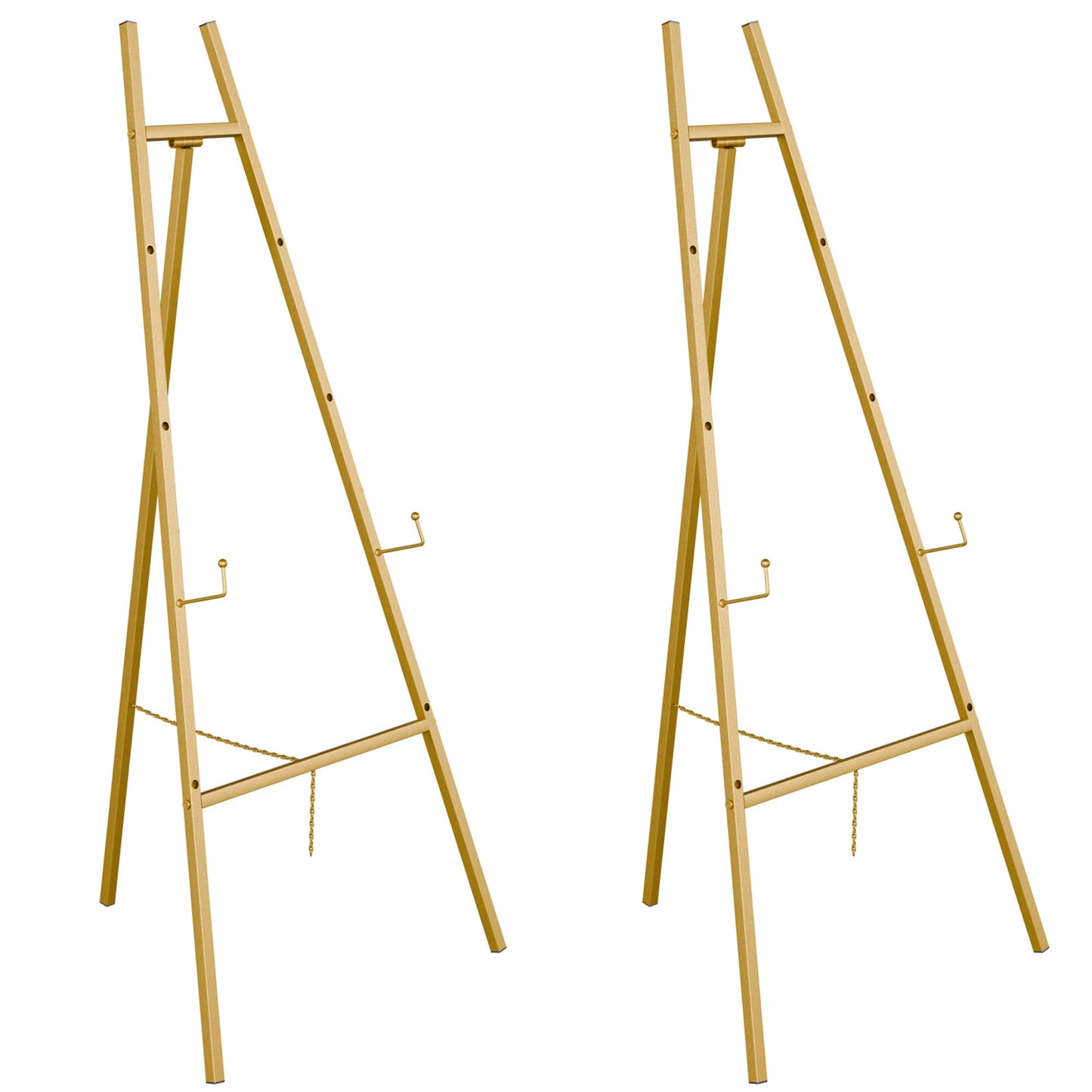 Gold Easel Stand for Sign, Heavy Duty Easel, 4-Tier AdjustableArt Easel for Painting, Wedding Sign 2pc