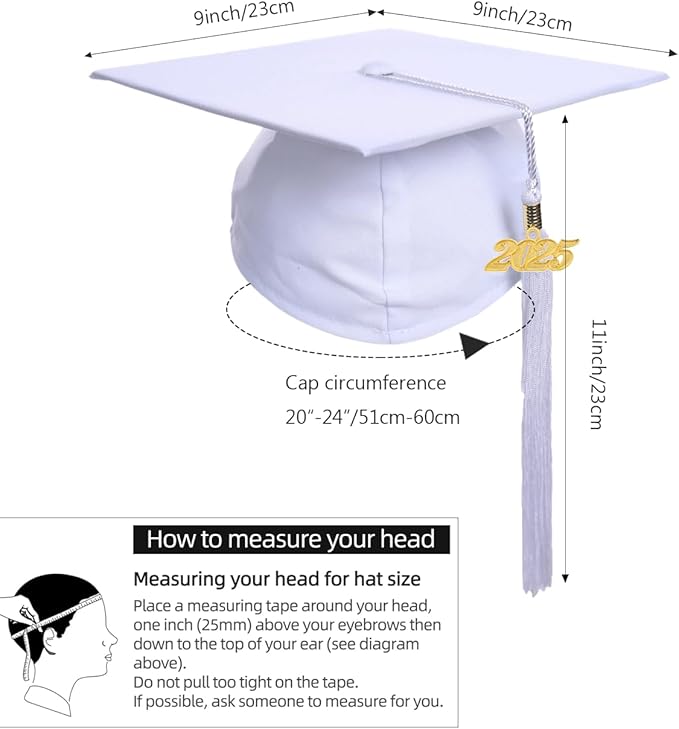 Newrara Graduation Unisex Matte Adult Graduation Cap with Tassel