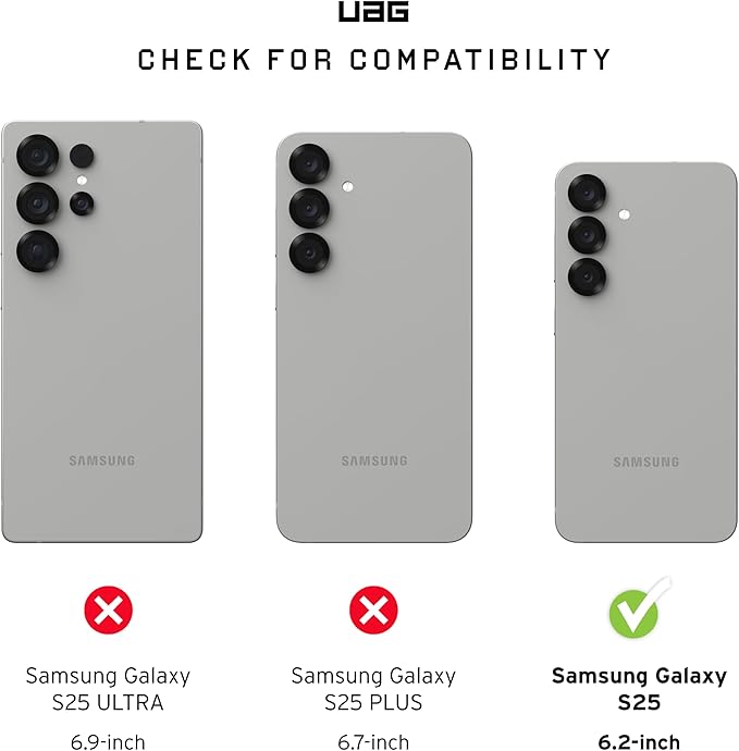 URBAN ARMOR GEAR UAG Designed for Samsung Galaxy S25 Case 6.2" Pathfinder - Compatible with Magnetic Charging Armor Shell Impact-Resistant Rugged Military Drop Tested Protective Cover, Black