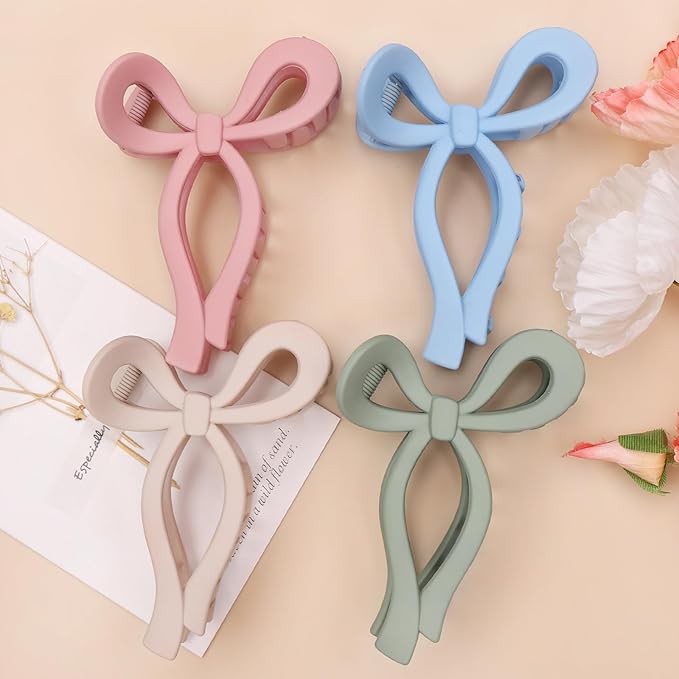 4 Pcs Bow Hair Clips Elegant Hair Claw Butterfly Hair Accessories for Girls Nonslip Butterfly Clips Hair Styling Accessories for Women
