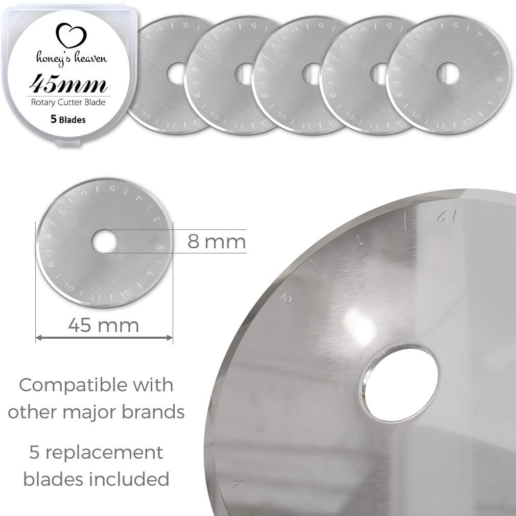 Rotary Cutter Set - Quilting Kit incl. 45mm Fabric Cutter, 5 Replacement Blades - Ideal for Crafting, Sewing, Patchworking, Crochet & Knitting (Lavender, A1 Set (36" x 24"))
