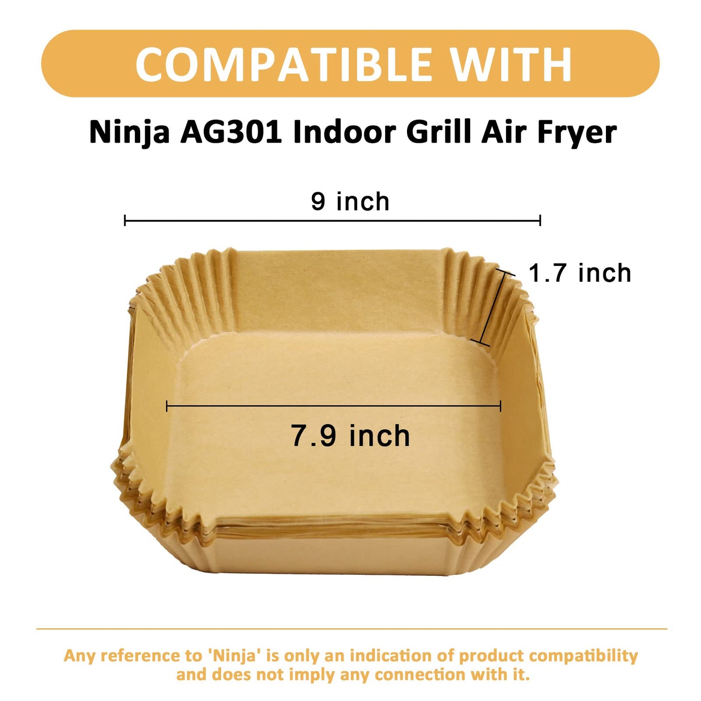 SIUDANGKA Disposable Air Fryer Liner, 200Pcs Parchment Paper for Ninja/COSORI/Gourmia/PowerXL/InstantPot/Fabuletta/Philips Air Fryer
