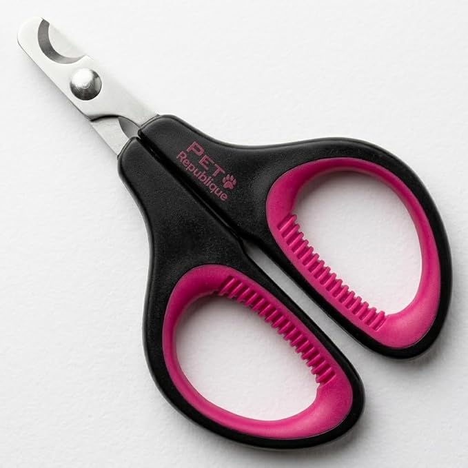 Cat Nail Clippers by Pet Republique Ã¢ÂÂ Professional Stainless-Steel Nail Clipper for Cats, Kittens, Hamster, Rabbits, Birds, & Small Breed Animals Claw Trimmer (Black+Pink)