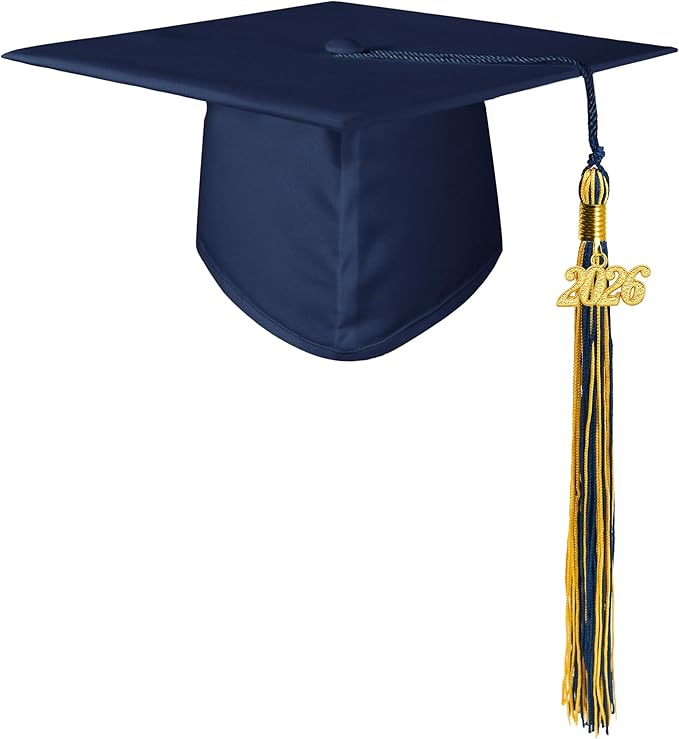 GraduationMall Matte Graduation Cap with 2026 Tassel for High School & Bachelor