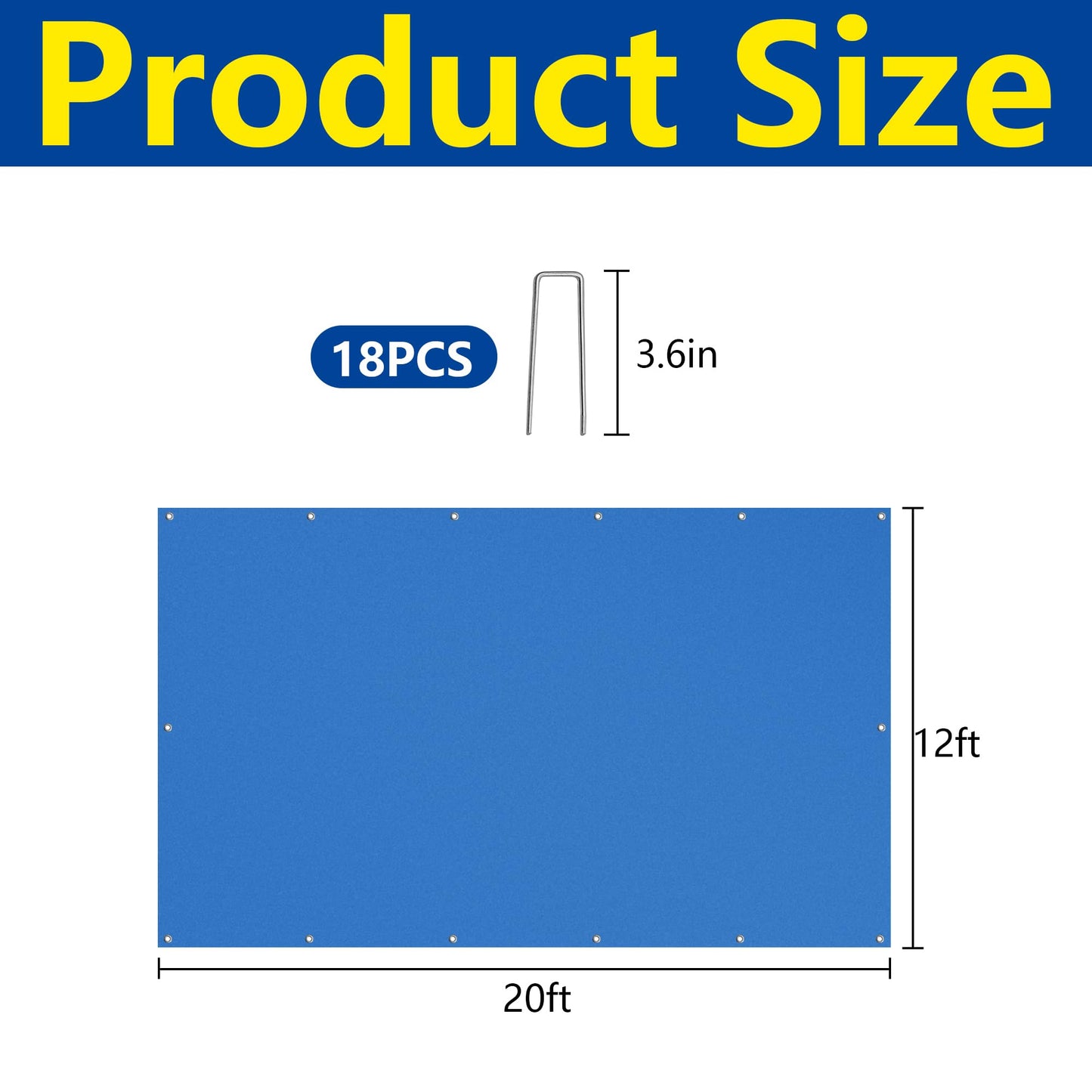 codree 20 x 12 Ft Rectangular Pool Ground Cloths, Waterproof PE Swimming Pool Liner Pad, Heavy Duty Above Ground Pool Mat Protector Tarp with Stakes for Pools Bottom Prevents Punctures
