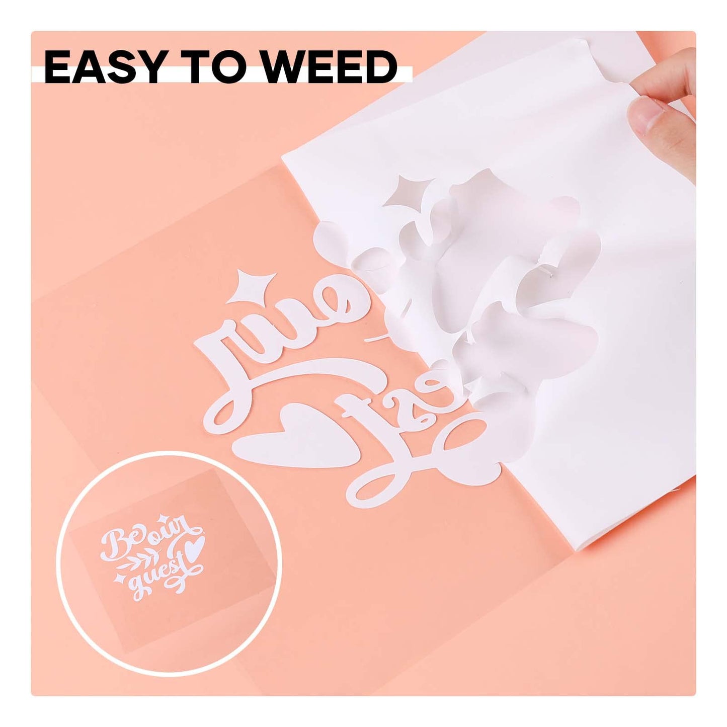 HTVRONT Heat Transfer Vinyl White Iron on Vinyl-12 x 60FT White HTV Vinyl Roll Easy to Cut & Weed for Heat Vinyl Design