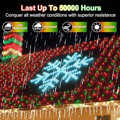 1500 LED 470FT Christmas String Lights Outdoor, 12 Pro Modes and Timer Memory & Brightness, Plug in Waterproof Clear Wire Twinkle Light for for Xmas Yard Tree Wedding Party Decor (Red & Green)