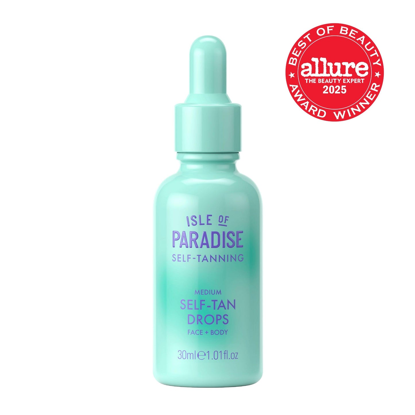 Isle of Paradise Self Tanning Face & Body Drops- Medium, Self Tanner Drops for a Natural Bronze, Long-lasting Tan, Cruelty Free, Fragrance Free & Dermatologist-Approved, 1.01 fl. oz
