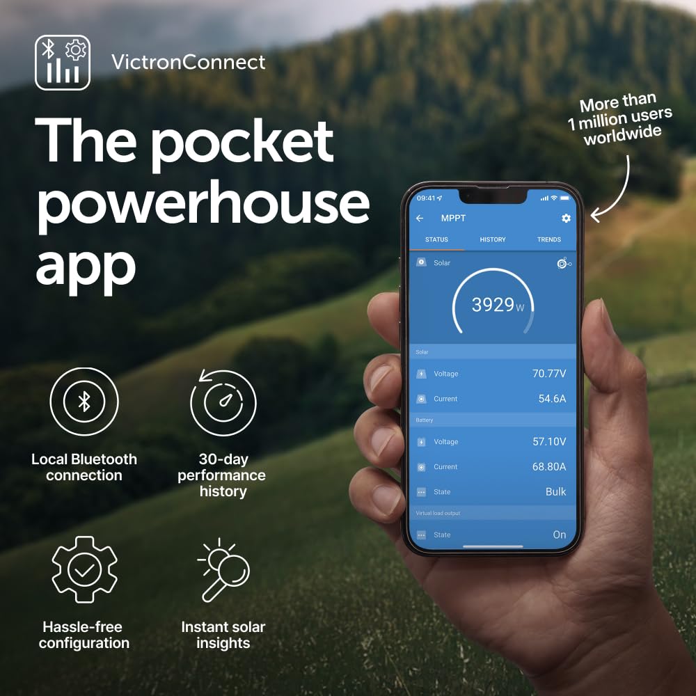 Victron Energy SmartSolar MPPT Solar Charge Controller (Bluetooth) - Charge Controllers for Solar Panels - 100V, 30 amp, 12/24-Volt