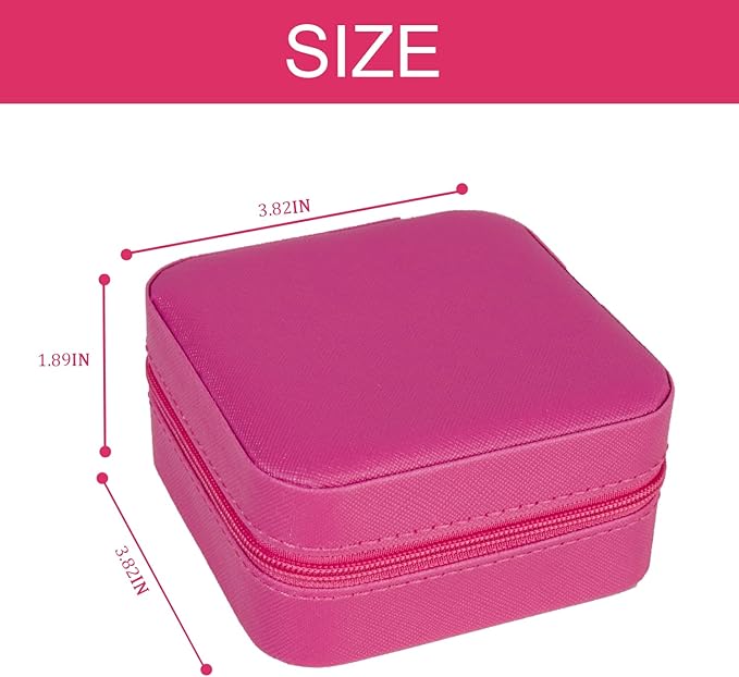 KElofoN Travel jewelry case Travel jewelry box Travel Jewelry Organizer Small Jewelry Organizer Box Gift for Girls Women with Mirror(Rosy)
