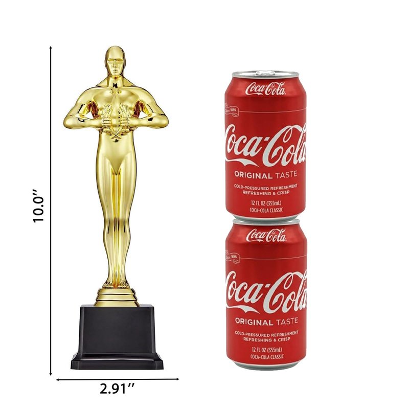 Jorpneost 10 Inch Gold Award Statue Trophy, Plastic Golden Award for Party Favors, Event Awards, Movie Night, Home & Office Display