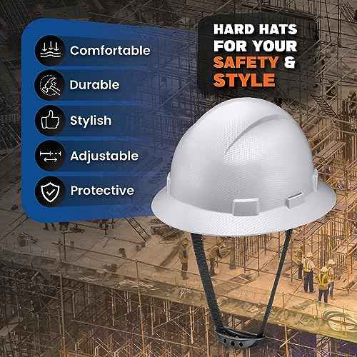 ACERPAL Full Brim Vented Tattoo/Skull Design Matte Finish OSHA Construction Hard Hat with 6-Point Suspension