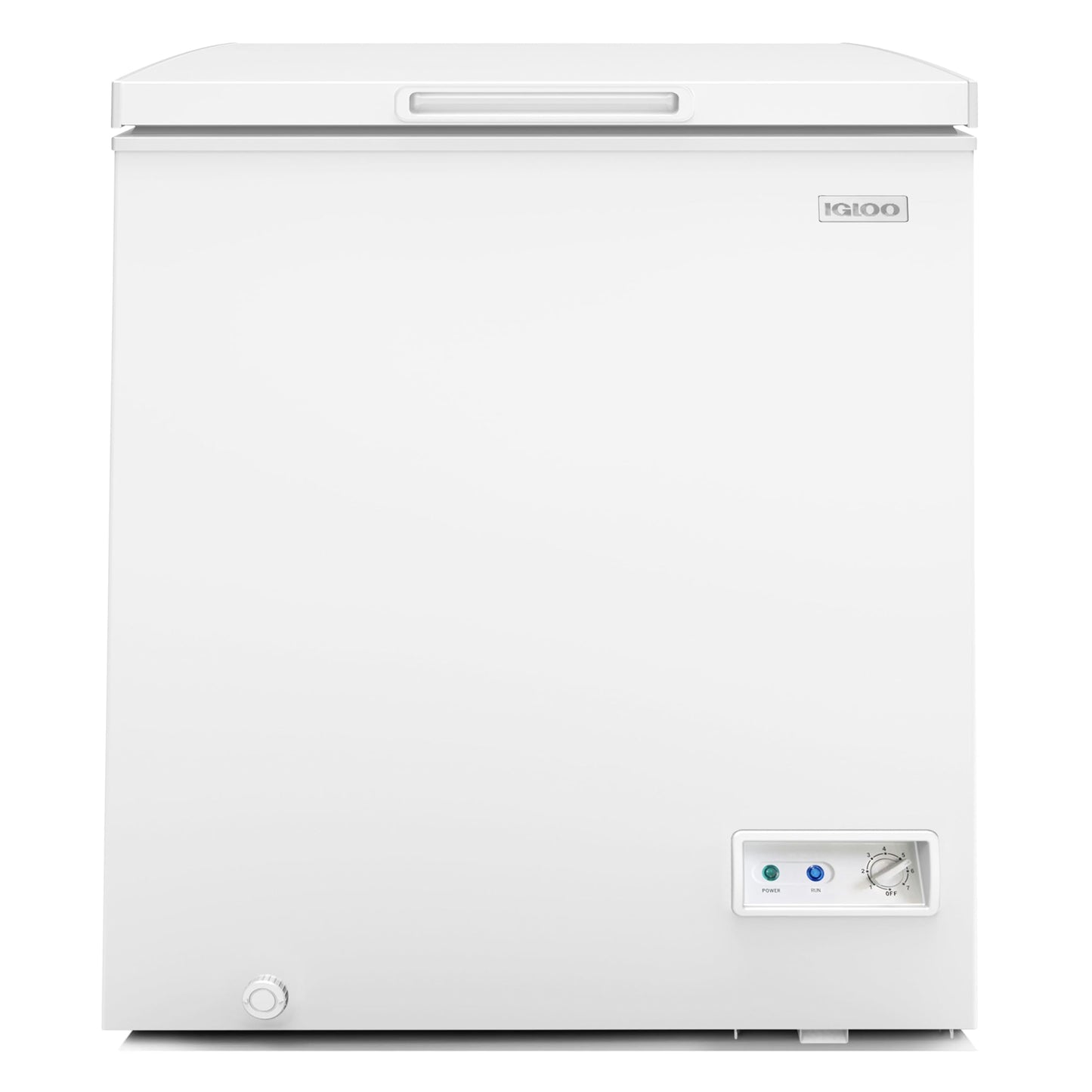 Igloo 5.0 Cu Ft Upright Deep Freezer Chest- Deep Freezer with Quick Freezing System & Adjustable Thermostat - Low Noise Freezer with Removable Basket & LED Lights for Homes, Garages & Basements- White