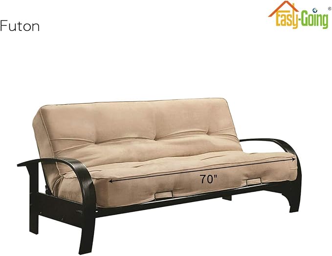 Easy-Going Futon Sofa Slipcover Reversible Sofa Cover Armless Futon Cover Furniture Protector Couch Cover Water Resistant Pets, Kids, Children, Dog, Cat (Futon, Darkgray/Beige)