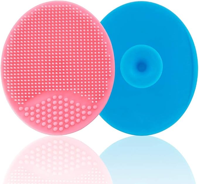Silicone Face Scrubber and Exfoliator Brush - Facial Cleansing Brush for Blackhead, Acne, Pore, Cradle Cap - Deep Cleaning Skin Care 4 Pack