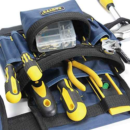 FASITE PTN012A 32-Pocket 2 Pouch Utility Multifunction Tool Belt Bag, Blue