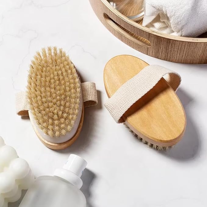 Dry Body Brush – Eco-Friendly Natural Bristles for Gentle Exfoliation, Skin Renewal, Improved Circulation & Lymphatic Support – Perfect Detox & Spa Self-Care Accessory