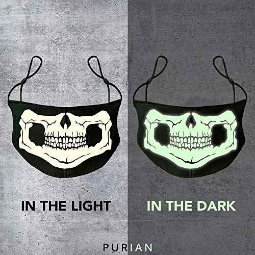 PURIAN Kids Reusable Halloween Face Mask, Glow in the Dark Child Mask USA MADE