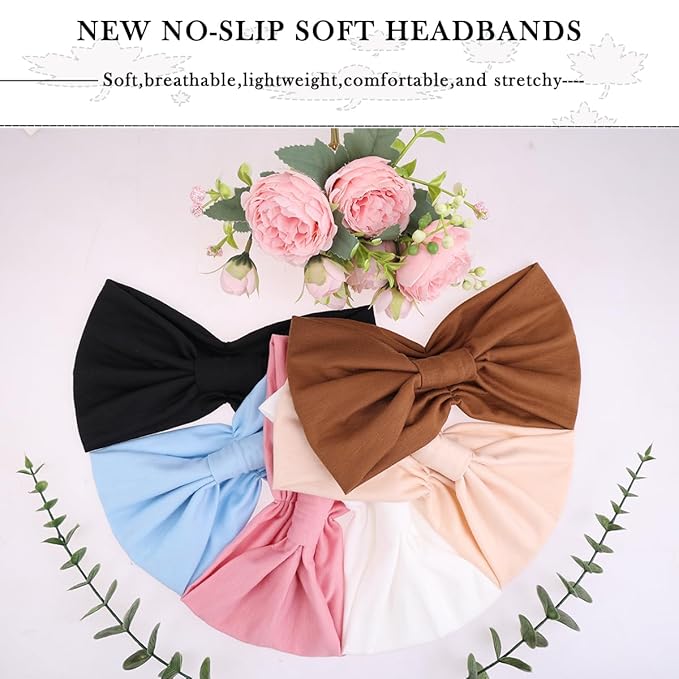 Kachanaa 6 Packs New Wide Headbands for Women,Non Slip Thick Soft Elastic Bandeau Hair Bands Yoga Workout Running Sweat Makeup Hair Wraps Hair Accessories