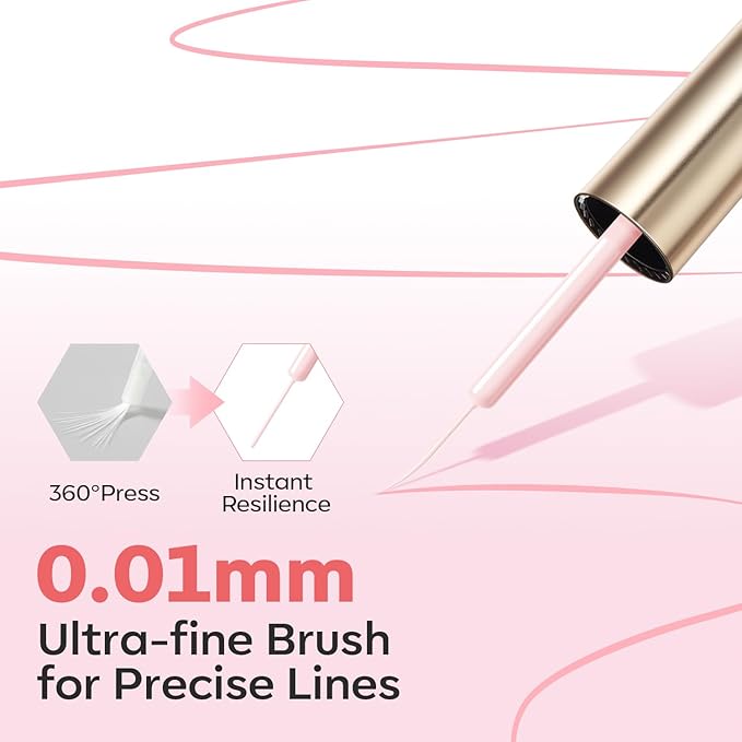 modelones Pink French Tip Liner Gel Polish, 15 ML Light Baby Blush Pastel Color Soft Pale Paint Swirl Nail Art with Fine Line Brush Soak Off U V DIY Home Salon Professional Manicure Gift for Women