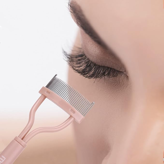 Eyelash Separator Eyelash Comb Lash Separator Tool MSQ Mascara Brush Eyelash Brush Separator Arc Designed Mascara Applicator With Cover, Naked (Includes a Mascara Wand)