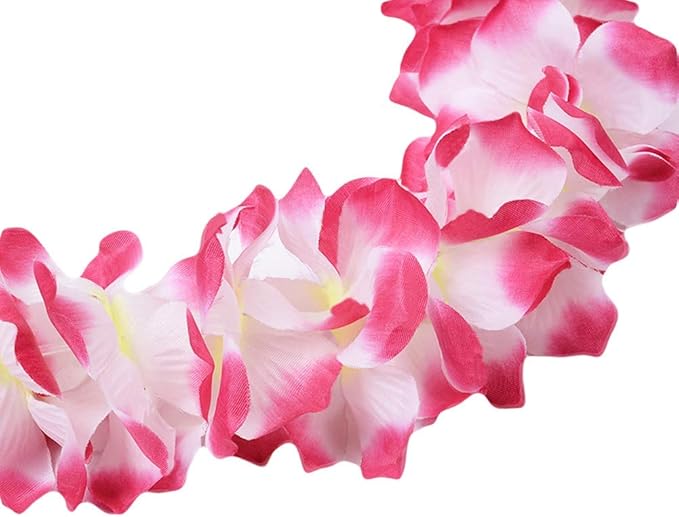 Yansanido 4 Pcs Pink Hawaiian Leis for Graduation Party, Dance Party, Photo Prop in Outdoors (Pink)