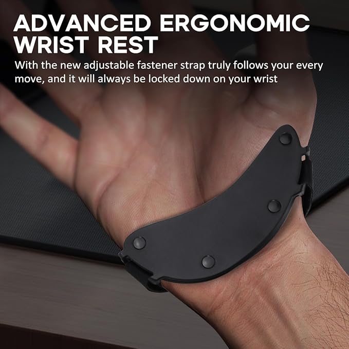 JIKIOU Advanced Ergonomic Right-Handed Gaming Wrist Rest for Mouse - Superior Support for Serious Gamers - Anti-Fatigue, Smooth Glide 2 Pack Right