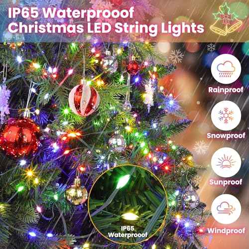 492FT 1500 LEDs String Lights with Remote, Dimmable 8 Modes Timer & Memory Function Fairy Rope Lights for Christmas Holiday Party-Multicolor