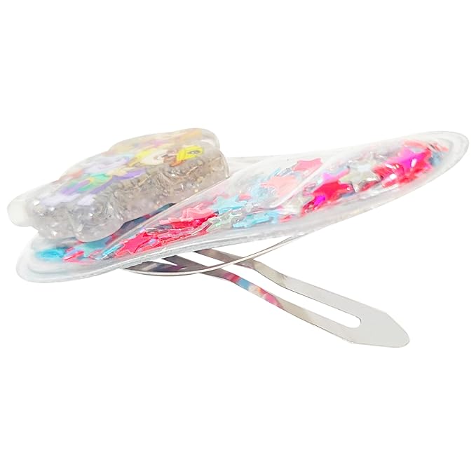 LUV HER 6pc Cute Hair Clips For Girls with Favorite Character Charms, Magical Confetti Hair Clips for Kids, Toddler Hair Accessories, Ages 3+