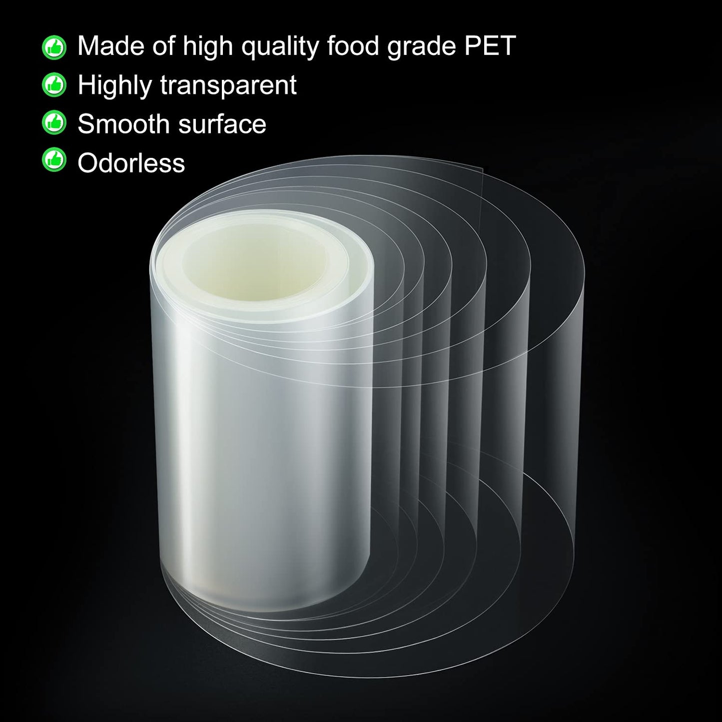 Cake Collars 6 x 600inch (5.9 mil thick) Transparent Acetate Sheets Rolls for Baking Surrounding Edge Decorating