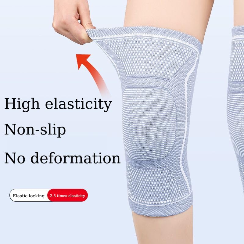 Compression Knee Sleeve for Men Women - Bamboo Charcoal Knee Brace for Sport Running (Gray, XX-Large)