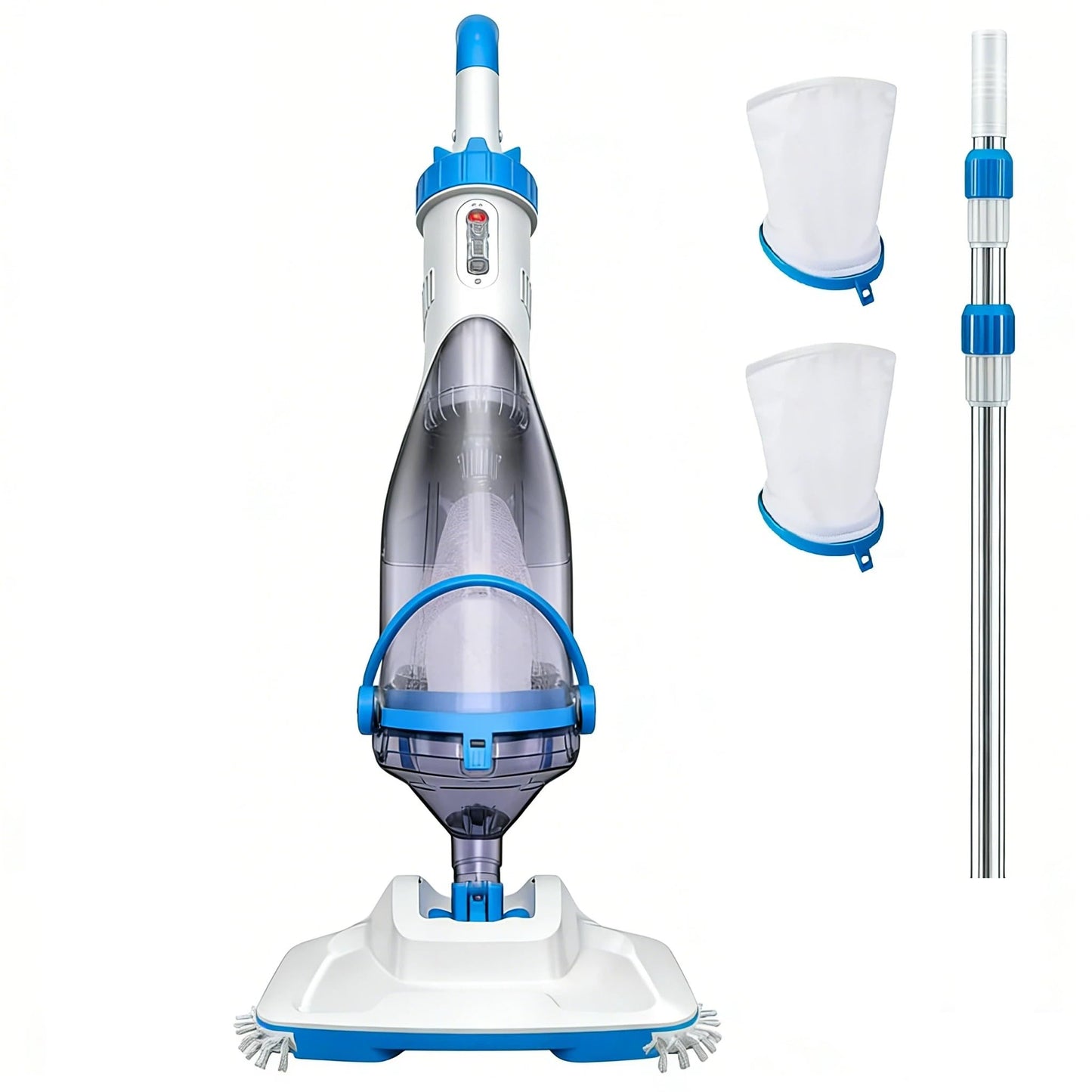 Consciot Pool Vacuum for Above Ground Pool & Inground Pool, Rechargeable Handheld Cleaner with Telescopic Pole,18.5 GPM Suction, 13.4" Head, 60-Min Runtime, for Spa & Hot Tub