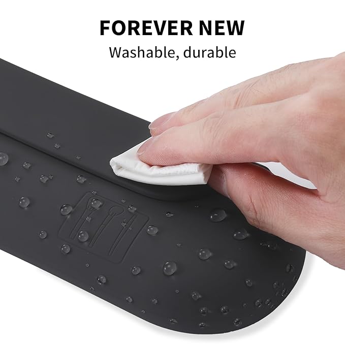 2 IN 1 Silicone Makeup Brush Holder with Beauty Make Up Sponge Holder Case：Soft Portable Cosmetic Face Brushes Holder with Upgrade Anti-Fall Out Magnetic Closure - Grey
