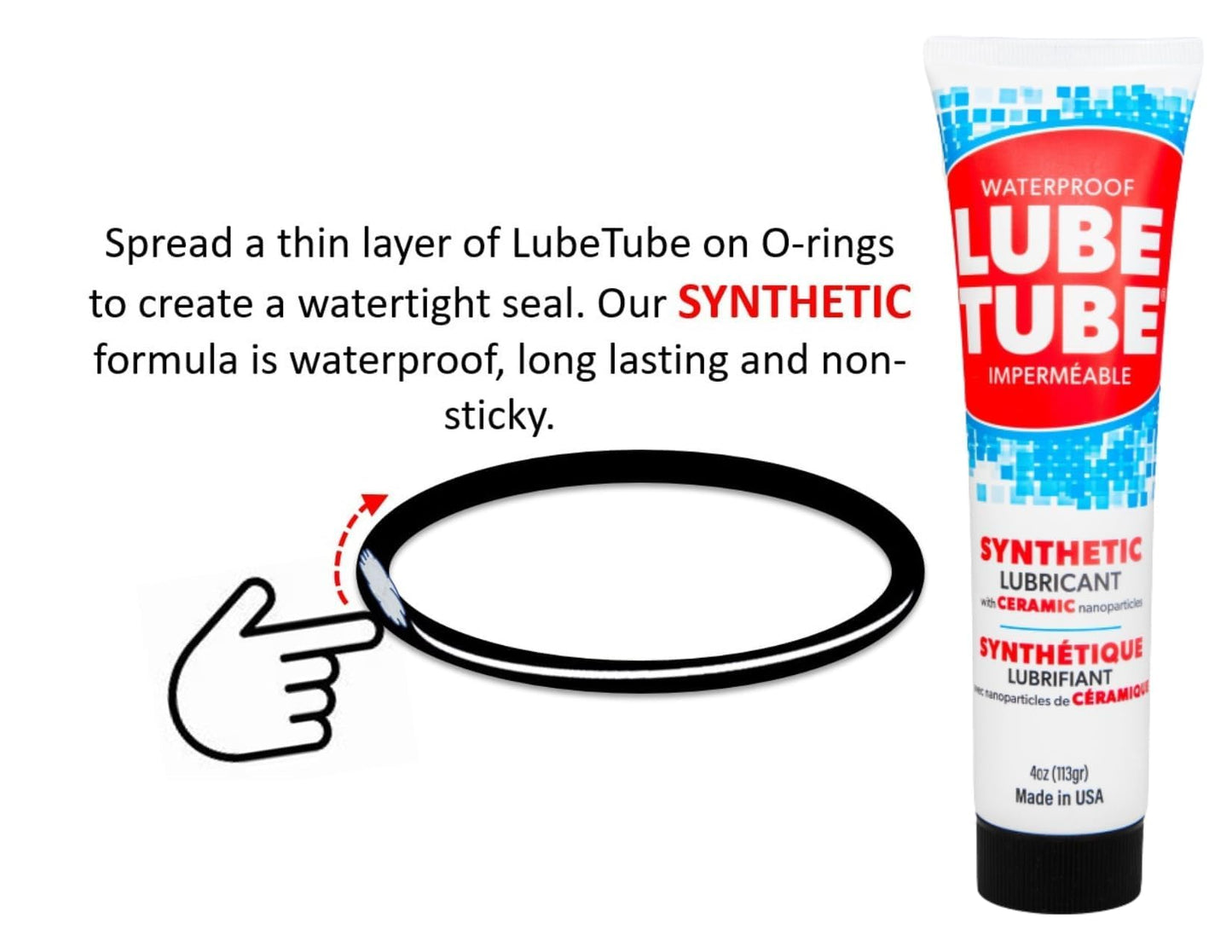 LubeTube 4oz O-Ring Grease (2-Pack) – Stops Leaks on Pump & Filter Seals – Non-Sticky Synthetic Grease for Pool Equipment, Plumbing, RV & Marine – PFAS-Free, Food-Grade, Made in USA